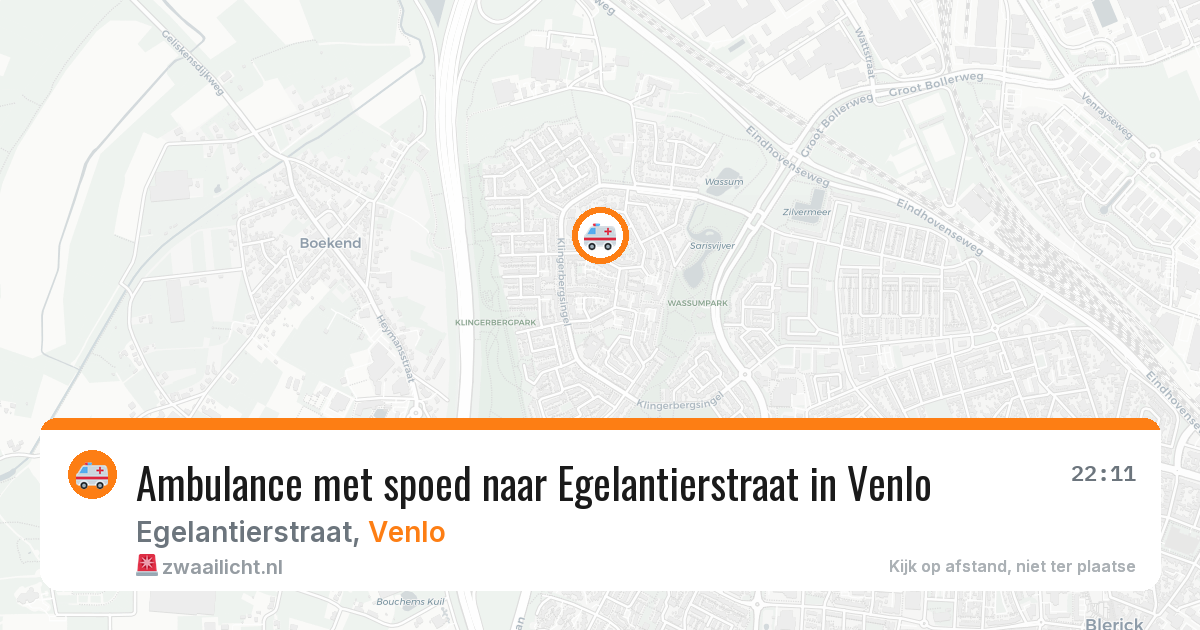 Ambulance met spoed naar Egelantierstraat in Venlo — 10 jun 2026