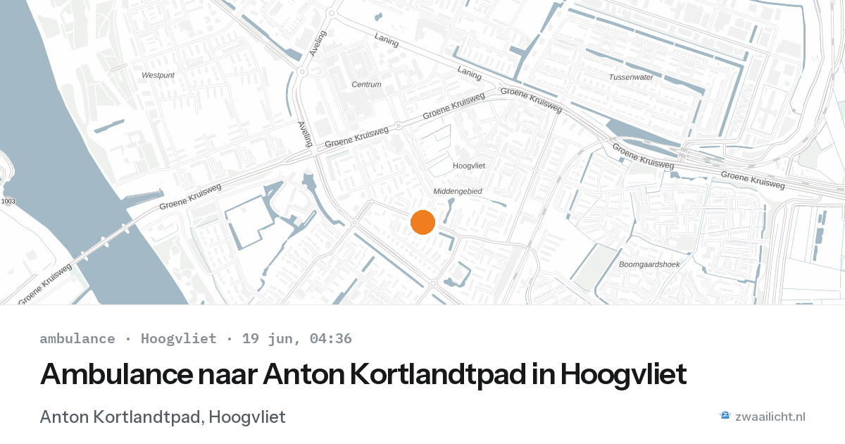 Ambulance naar Anton Kortlandtpad in Hoogvliet — 19 jun 2026