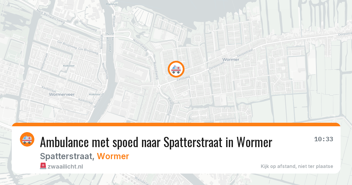 Ambulance met spoed naar Spatterstraat in Wormer — 17 apr 2026