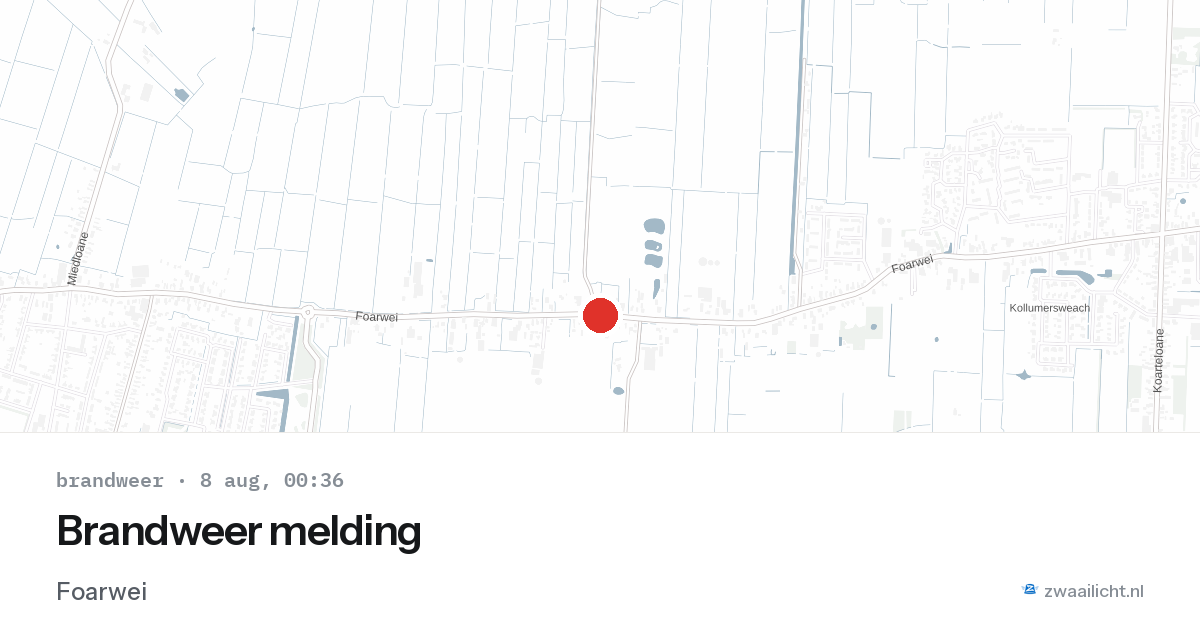 Brandweer melding — 7 aug 2026