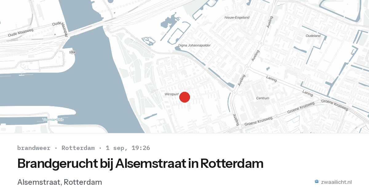 Brandgerucht bij Alsemstraat in Rotterdam — 1 sep 2026