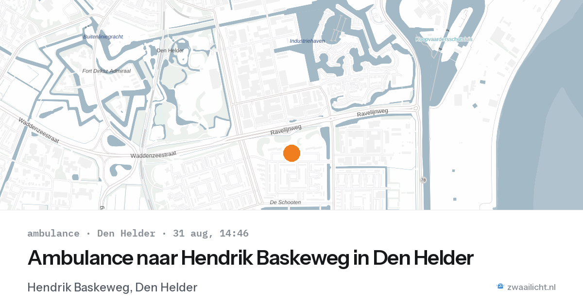 Ambulance naar Hendrik Baskeweg in Den Helder — 31 aug 2026