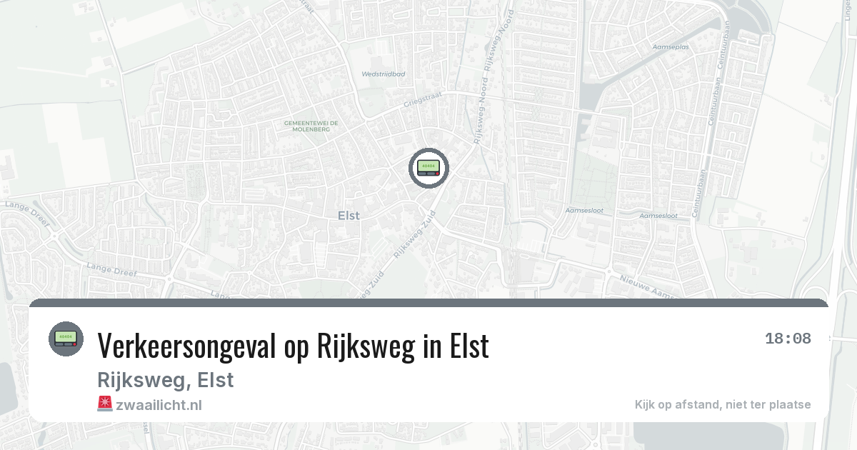 Verkeersongeval op Rijksweg in Elst — 1 jul 2026