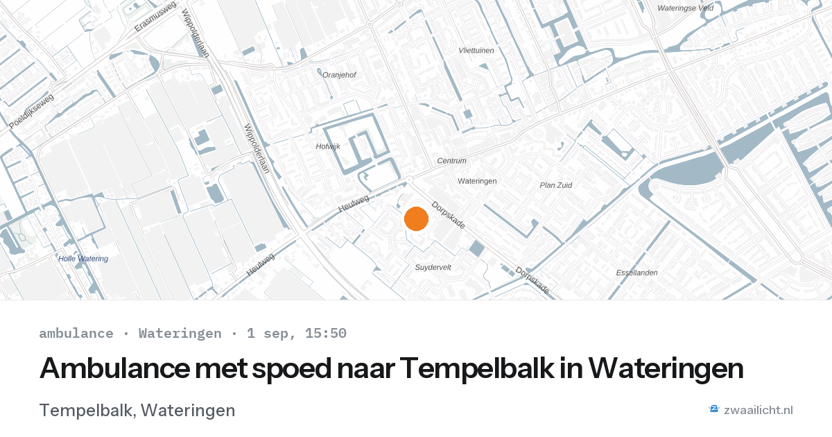 Ambulance met spoed naar Tempelbalk in Wateringen — 1 sep 2026