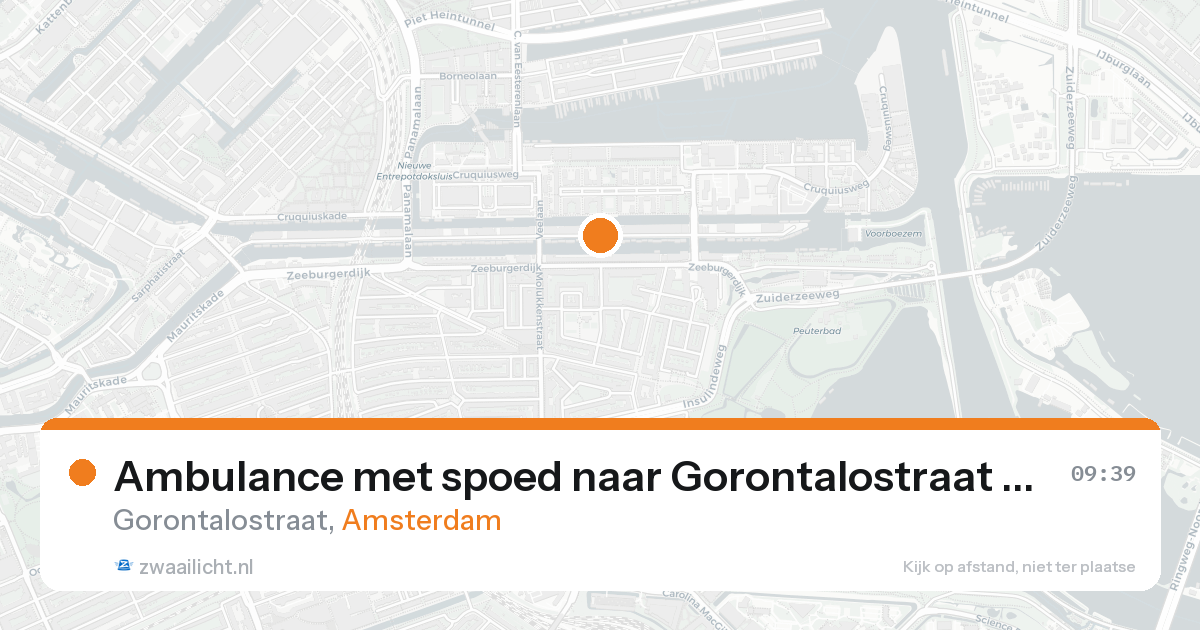 Ambulance met spoed naar Gorontalostraat in Amsterdam — 16 aug 2026