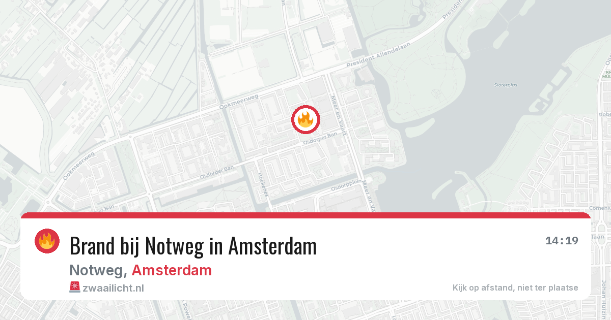 Brand bij Notweg in Amsterdam — 22 jun 2026