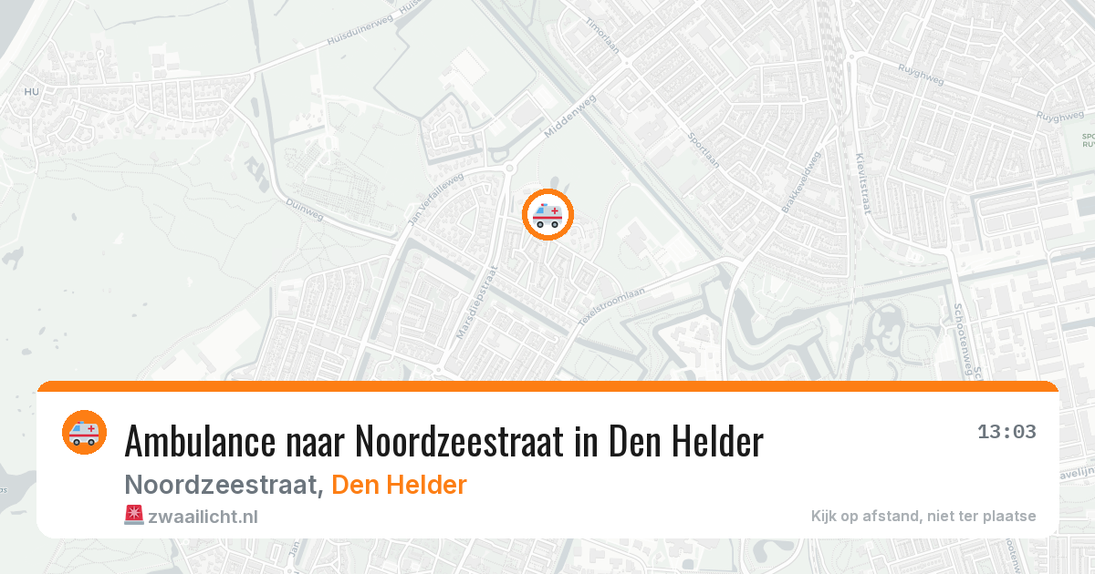 Ambulance naar Noordzeestraat in Den Helder — 20 mei 2026