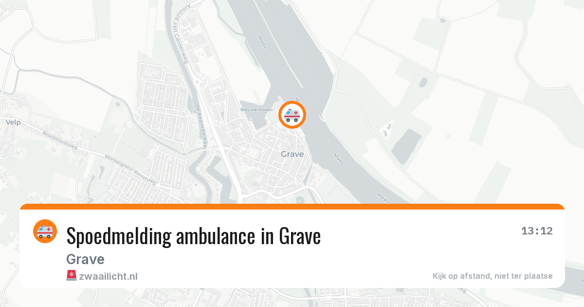 Spoedmelding ambulance in Grave — 25 jun 2026