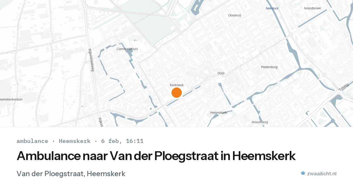 Ambulance naar Van der Ploegstraat in Heemskerk — 6 feb 2026