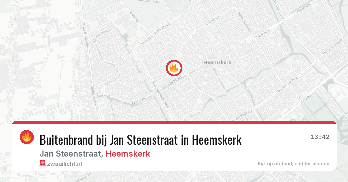 Buitenbrand bij Jan Steenstraat in Heemskerk — 30 apr 2026
