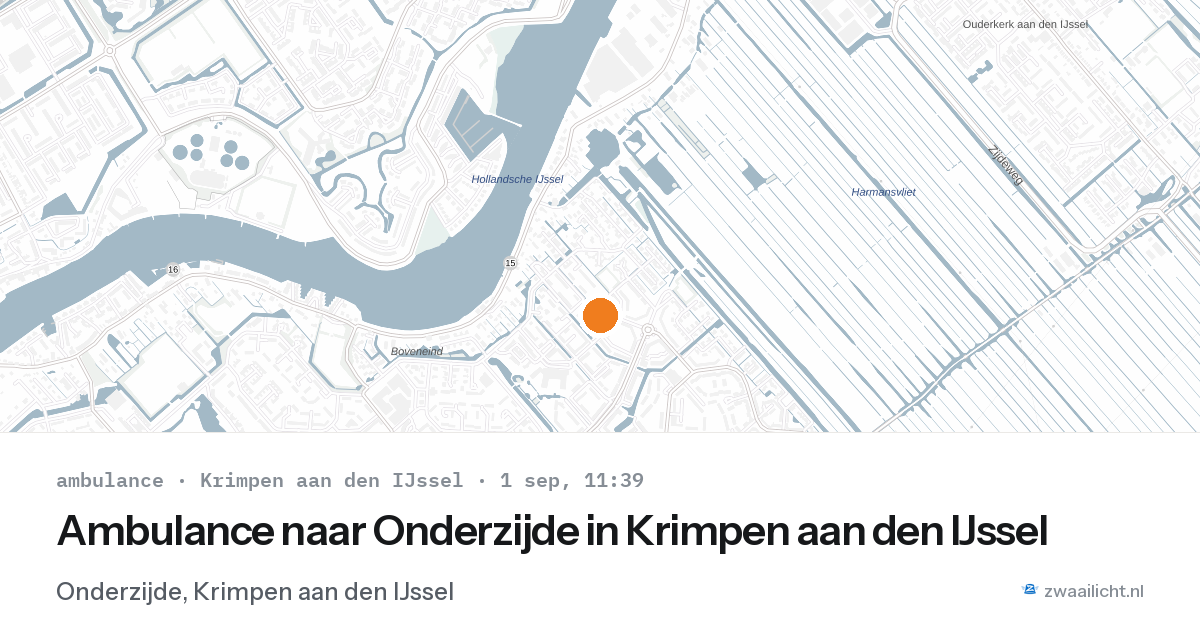 Ambulance naar Onderzijde in Krimpen aan den IJssel — 1 sep 2026