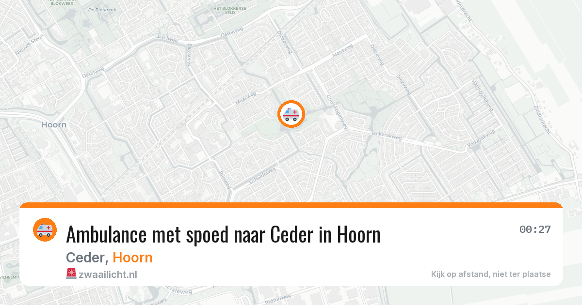 Ambulance met spoed naar Ceder in Hoorn — 3 jun 2026
