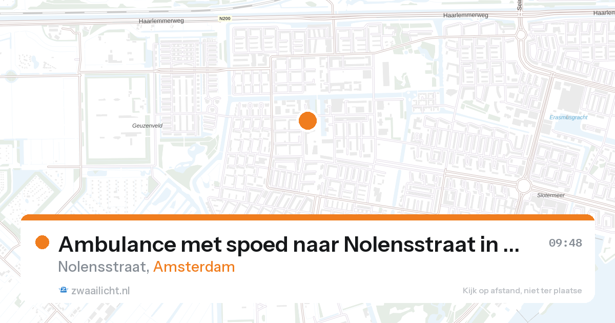 Ambulance met spoed naar Nolensstraat in Amsterdam — 24 jun 2026