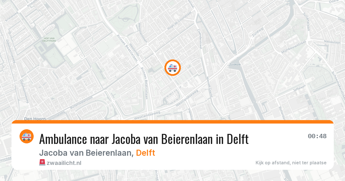 Ambulance naar Jacoba van Beierenlaan in Delft — 30 jul 2026
