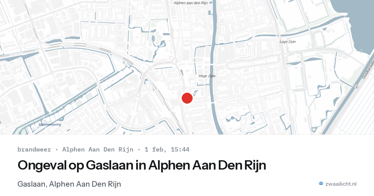 Ongeval op Gaslaan in Alphen Aan Den Rijn — 1 feb 2026