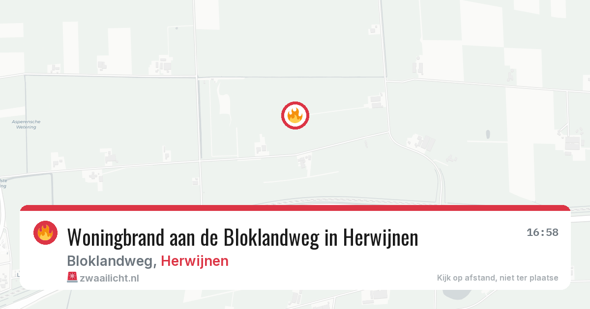 Woningbrand aan de Bloklandweg in Herwijnen — 3 apr 2026