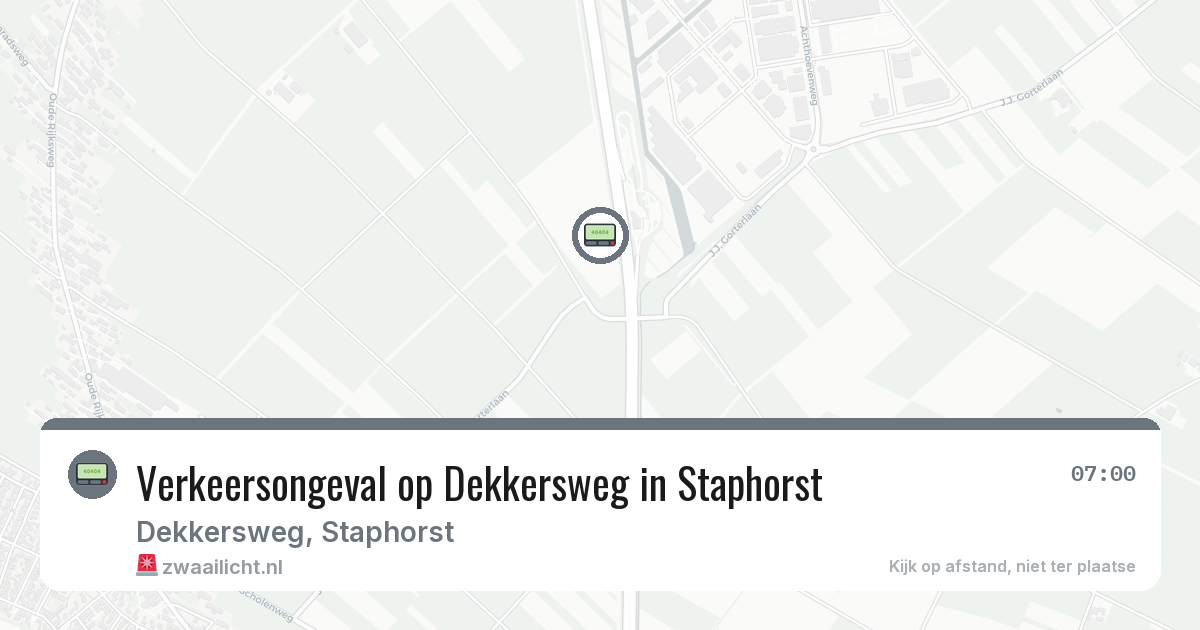 Verkeersongeval op Dekkersweg in Staphorst — 10 jul 2026