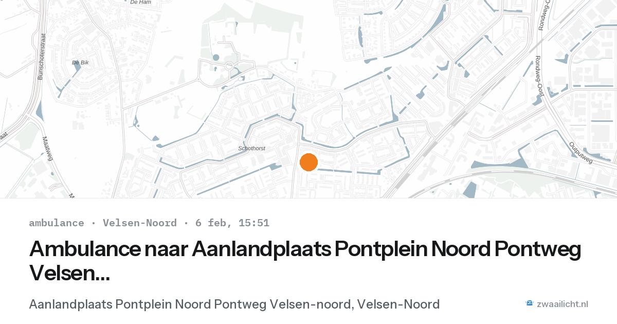 Ambulance naar Aanlandplaats Pontplein Noord Pontweg Velsen-noord in Velsen-Noord — 6 feb 2026