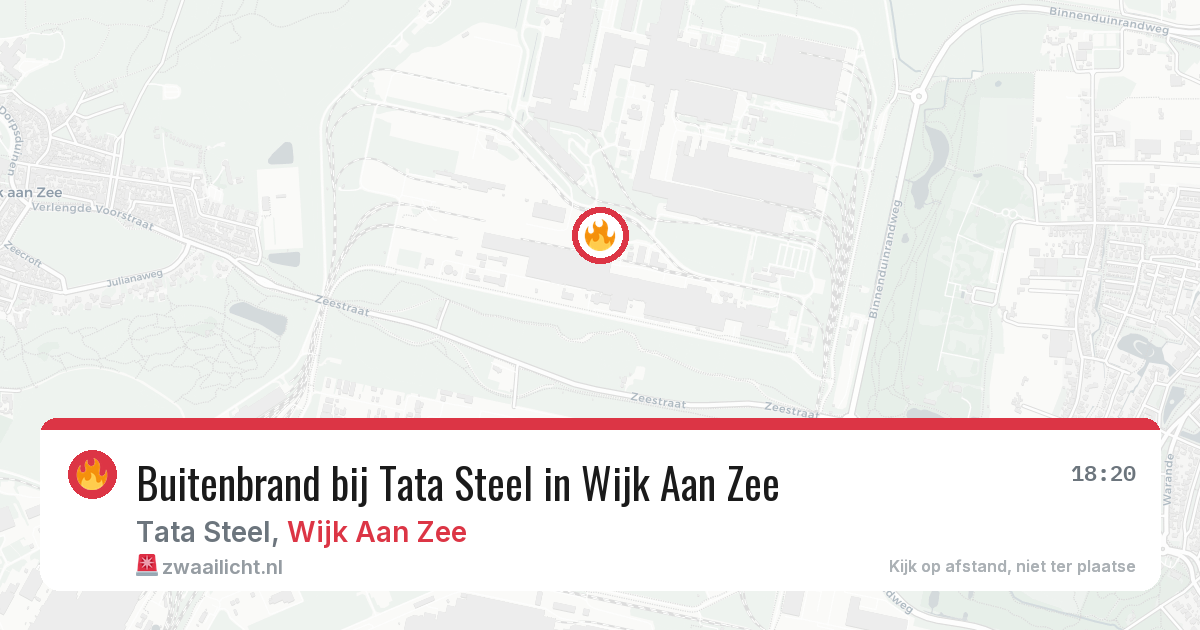 Buitenbrand bij Tata Steel in Wijk Aan Zee — 11 aug 2026