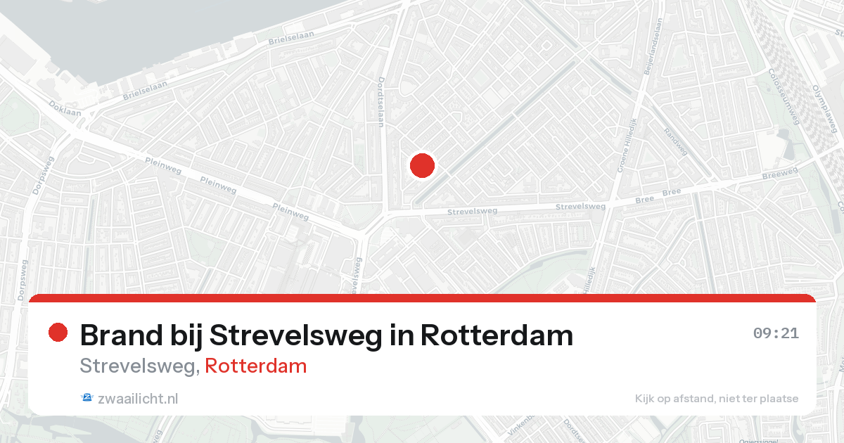 Brand bij Strevelsweg in Rotterdam — 18 aug 2026