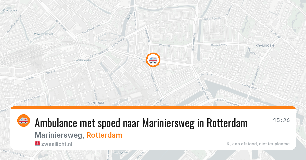 Ambulance met spoed naar Mariniersweg in Rotterdam — 12 apr 2026