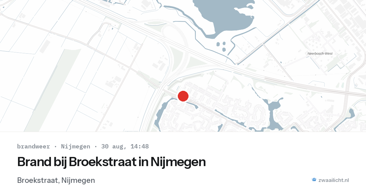Brand bij Broekstraat in Nijmegen — 30 aug 2026