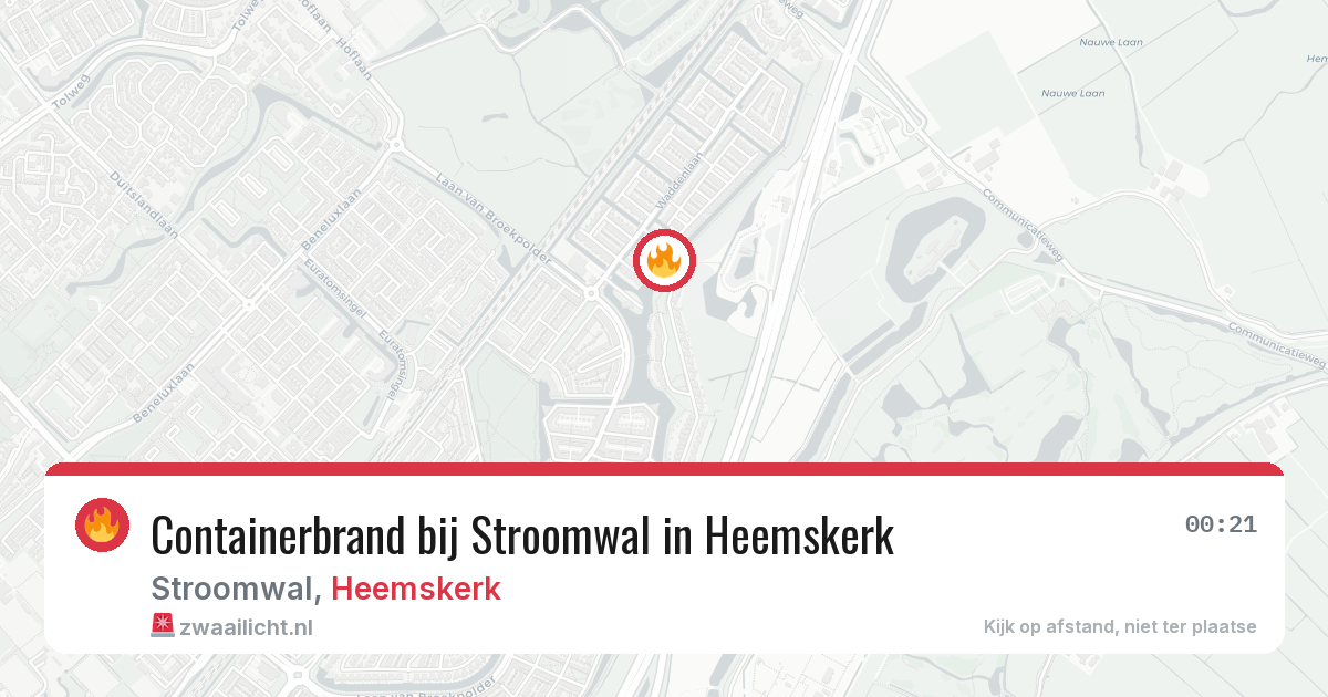 Containerbrand bij Stroomwal in Heemskerk — 14 jul 2026