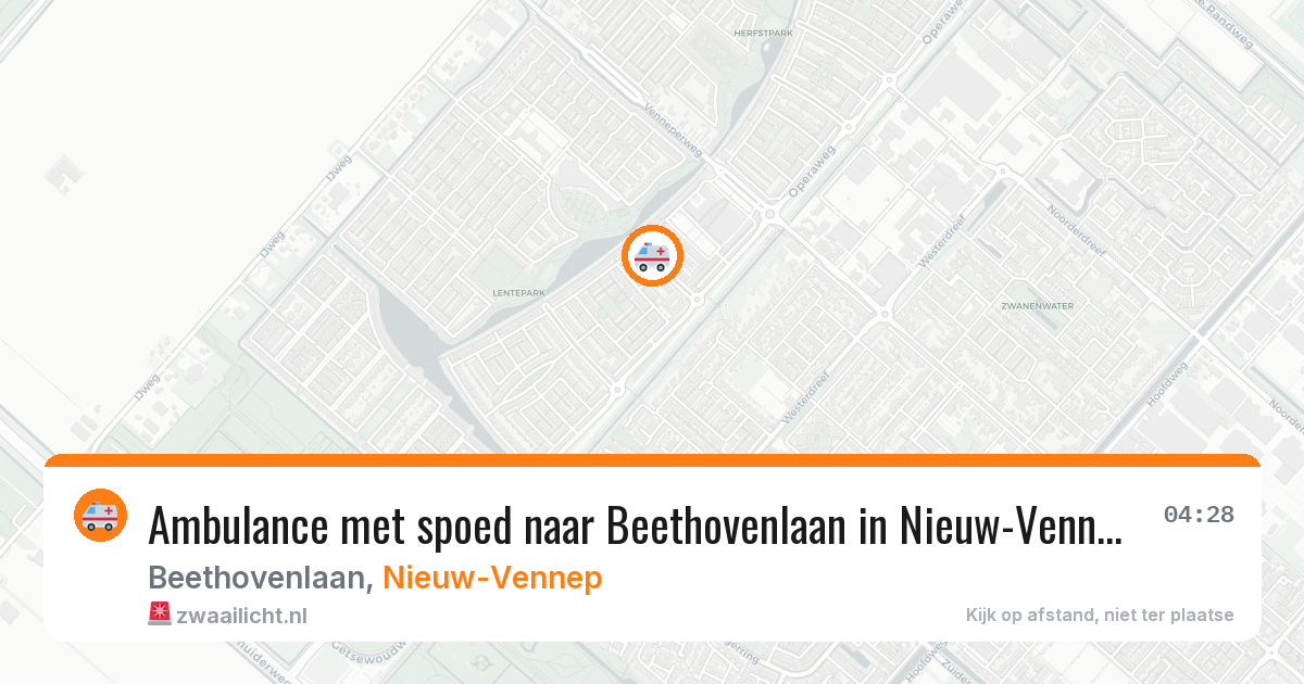 Ambulance met spoed naar Beethovenlaan in Nieuw-Vennep — 29 jul 2026