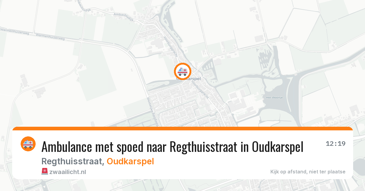 Ambulance met spoed naar Regthuisstraat in Oudkarspel — 6 aug 2026