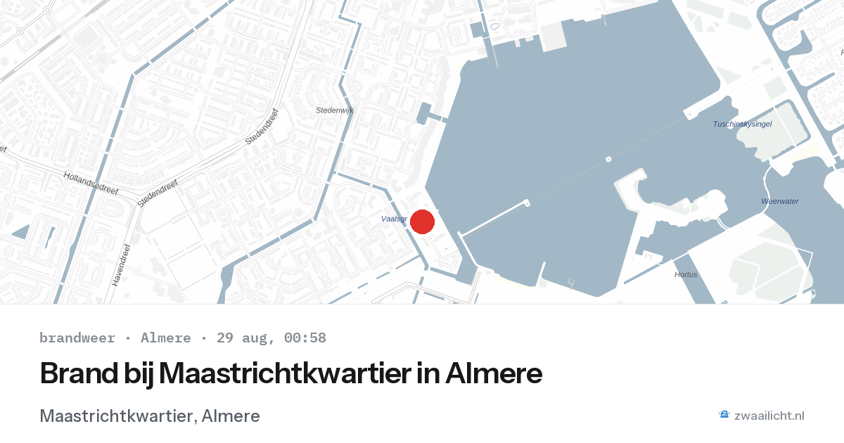 Brand bij Maastrichtkwartier in Almere — 28 aug 2026