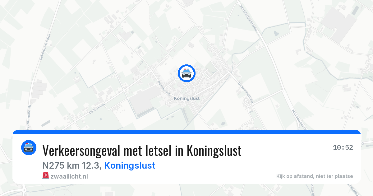 Verkeersongeval met letsel in Koningslust — 24 jul 2026
