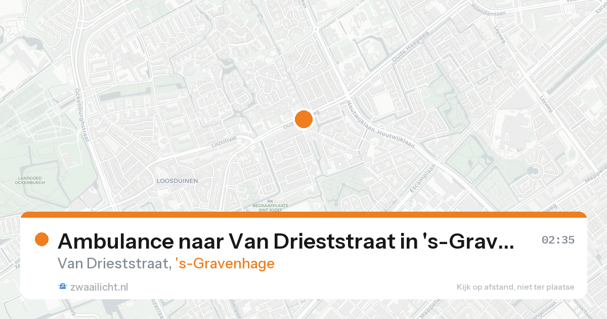 Ambulance naar Van Drieststraat in 's-Gravenhage — 21 aug 2026