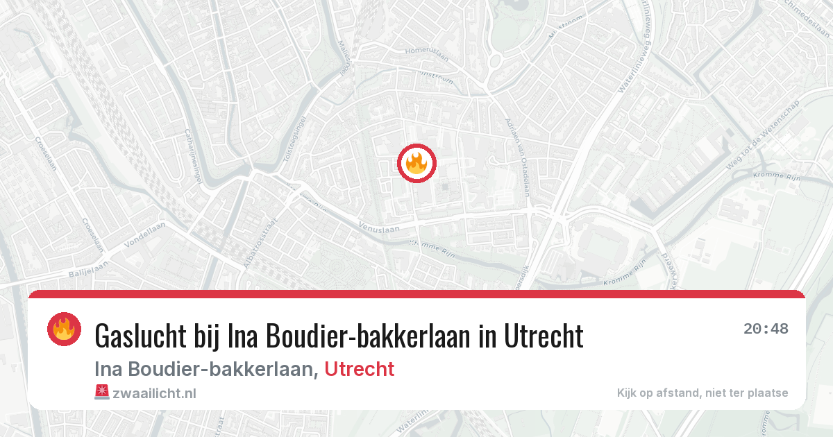 Gaslucht bij Ina Boudier-bakkerlaan in Utrecht — 13 apr 2026