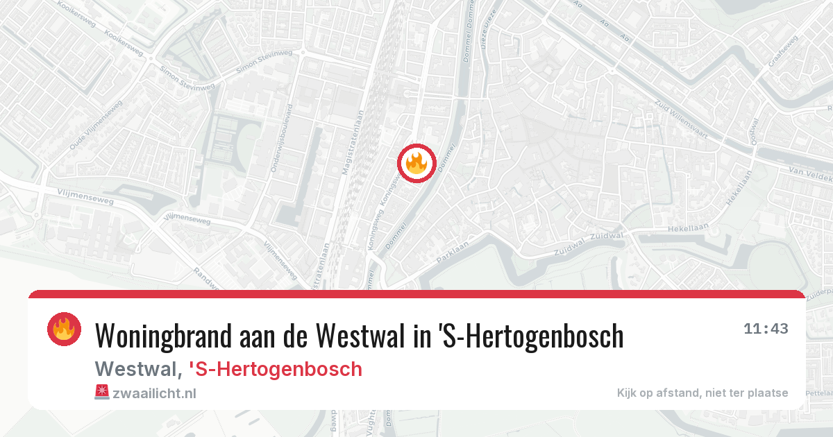 Woningbrand aan de Westwal in 'S-Hertogenbosch — 8 aug 2026
