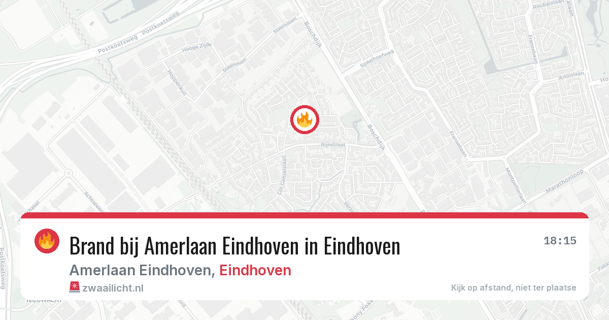 Brand bij Amerlaan Eindhoven in Eindhoven — 6 aug 2026