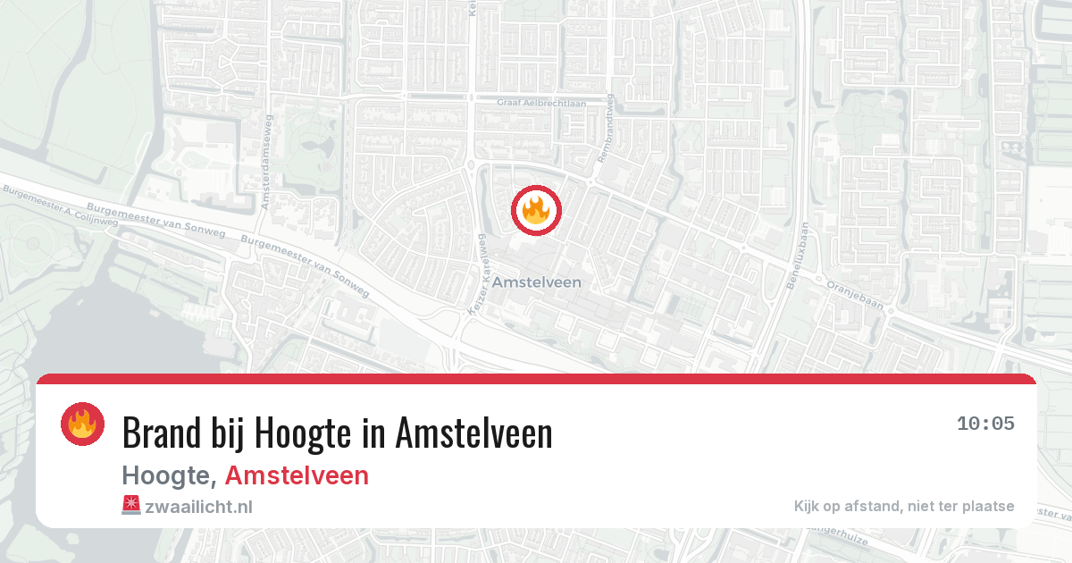 Brand bij Hoogte in Amstelveen — 1 aug 2026