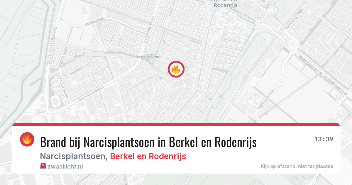 Brand bij Narcisplantsoen in Berkel en Rodenrijs — 30 jun 2026
