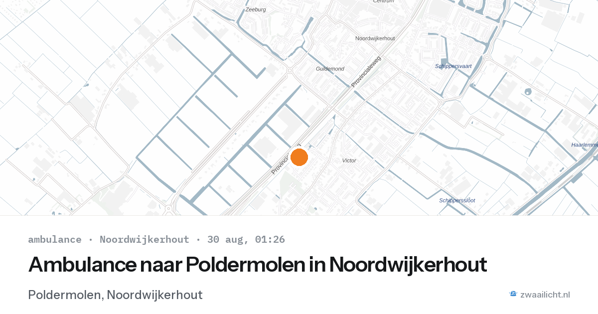 Ambulance naar Poldermolen in Noordwijkerhout — 29 aug 2026