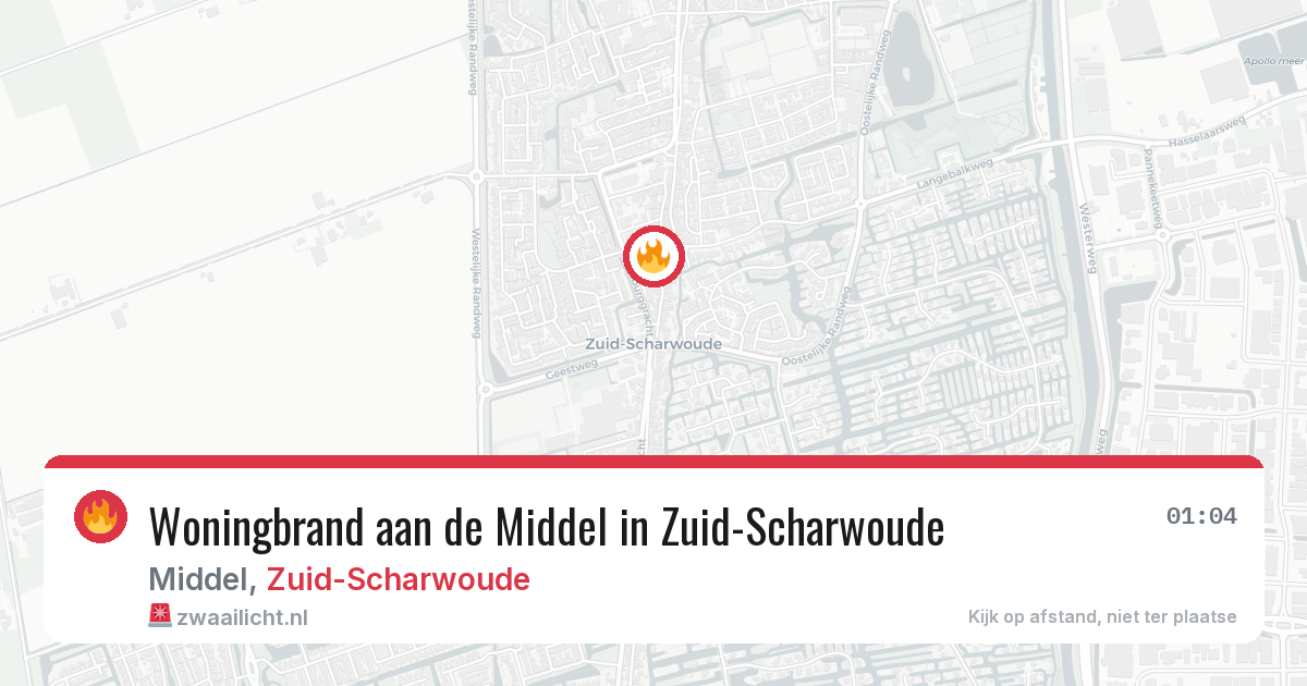 Woningbrand aan de Middel in Zuid-Scharwoude — 17 jul 2026