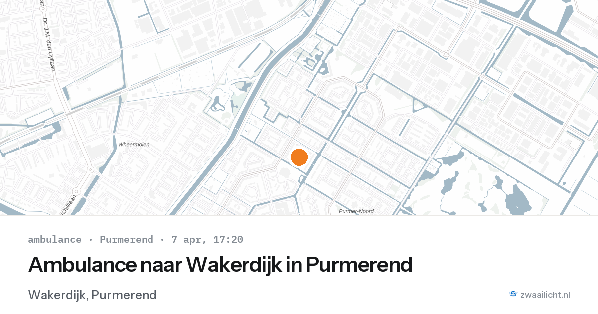 Ambulance naar Wakerdijk in Purmerend — 7 apr 2026