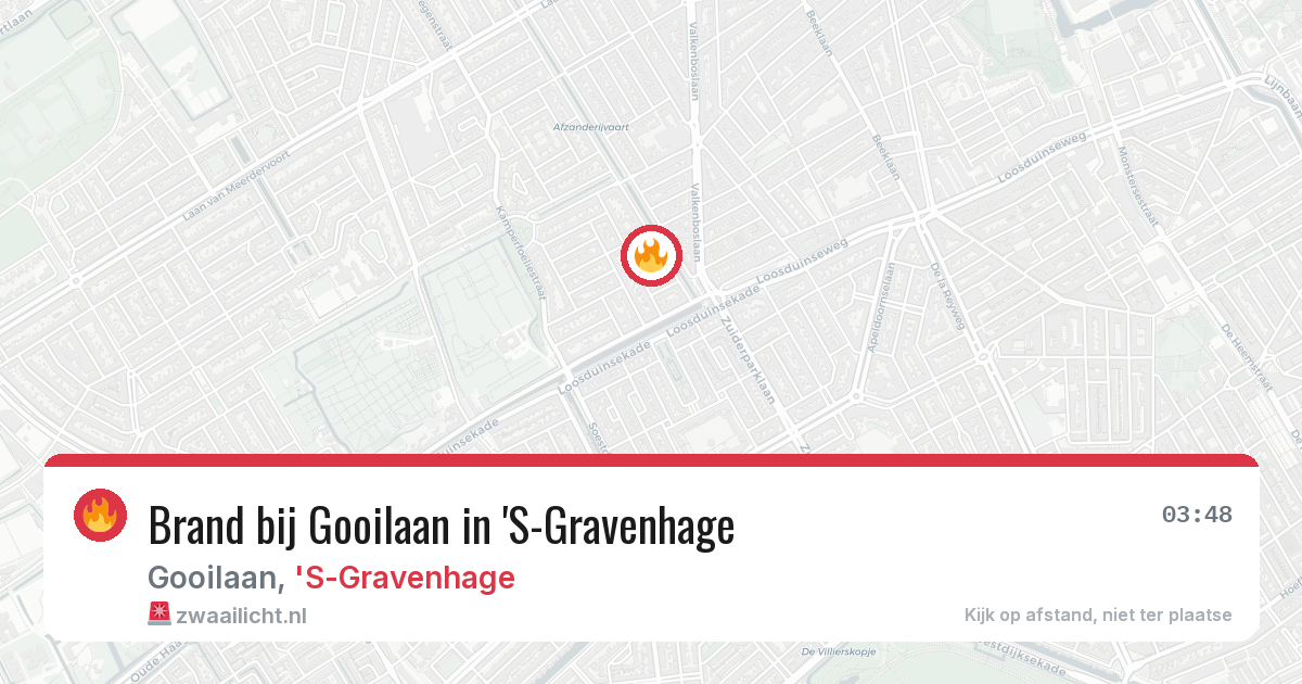 Brand bij Gooilaan in 'S-Gravenhage — 8 jul 2026