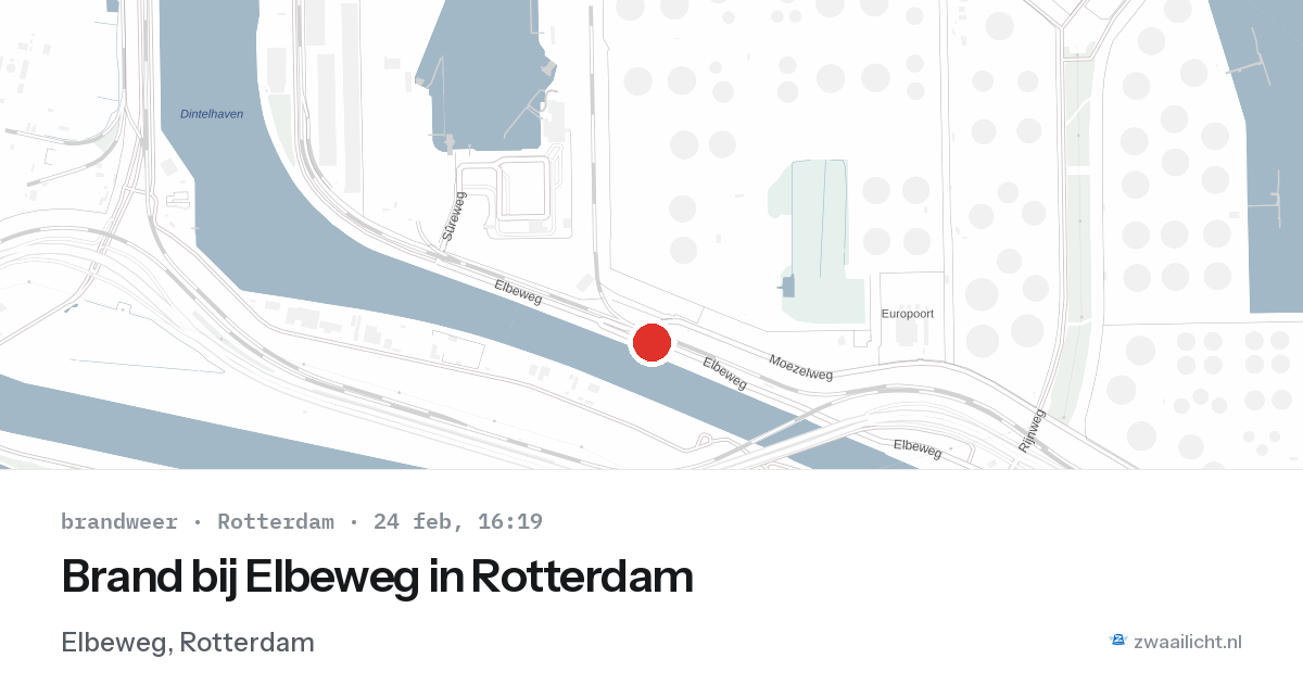 Brand bij Elbeweg in Rotterdam — 24 feb 2026