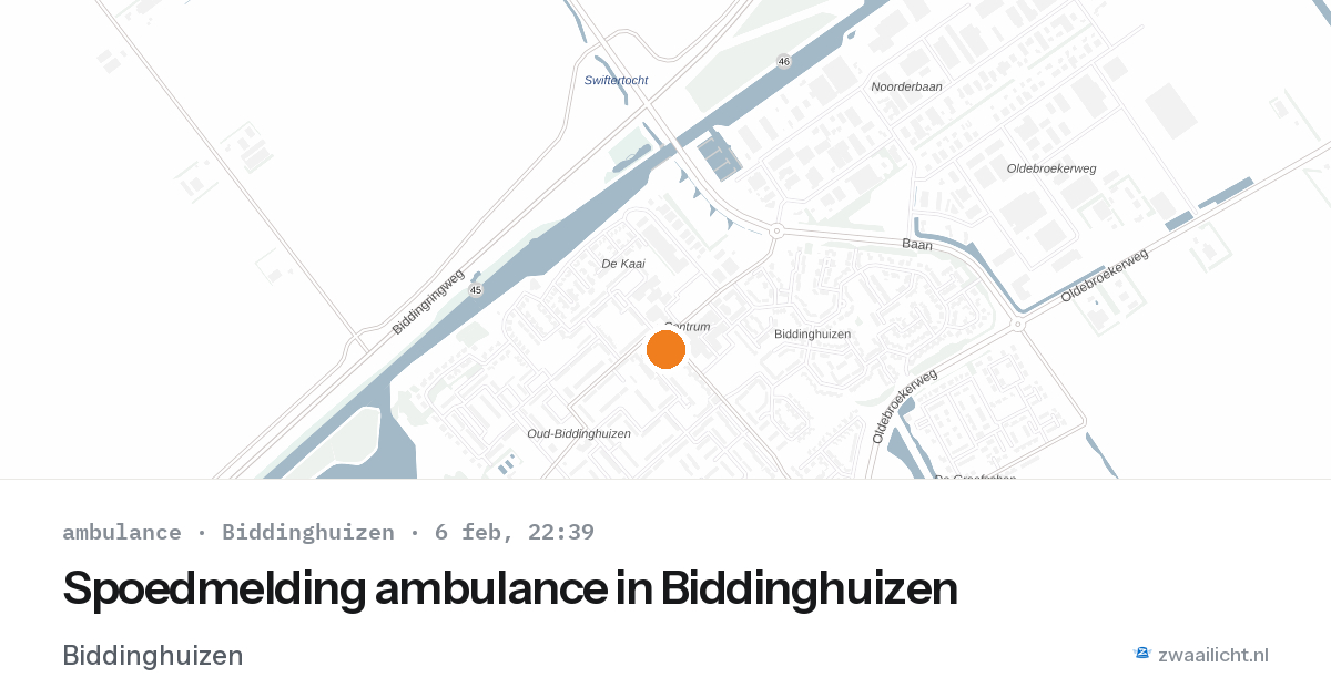 Spoedmelding ambulance in Biddinghuizen — 6 feb 2026