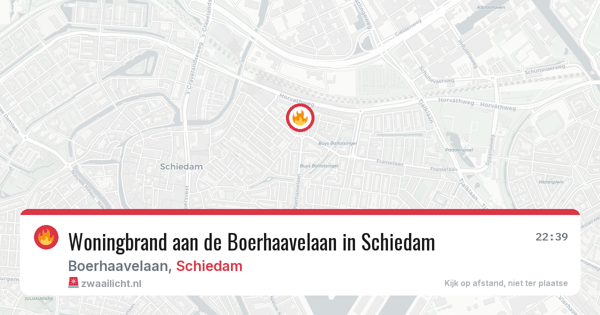 Woningbrand aan de Boerhaavelaan in Schiedam — 16 jun 2026