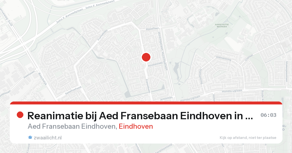 Reanimatie bij Aed Fransebaan Eindhoven in Eindhoven — 17 aug 2026