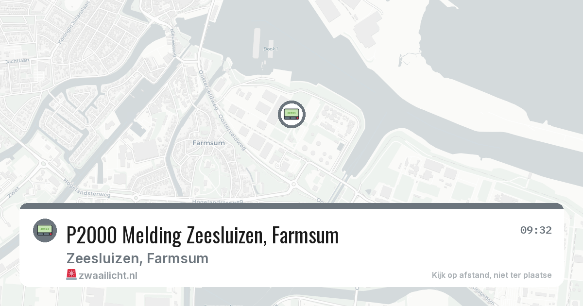 P2000 Melding Zeesluizen, Farmsum — 30 jan 2026