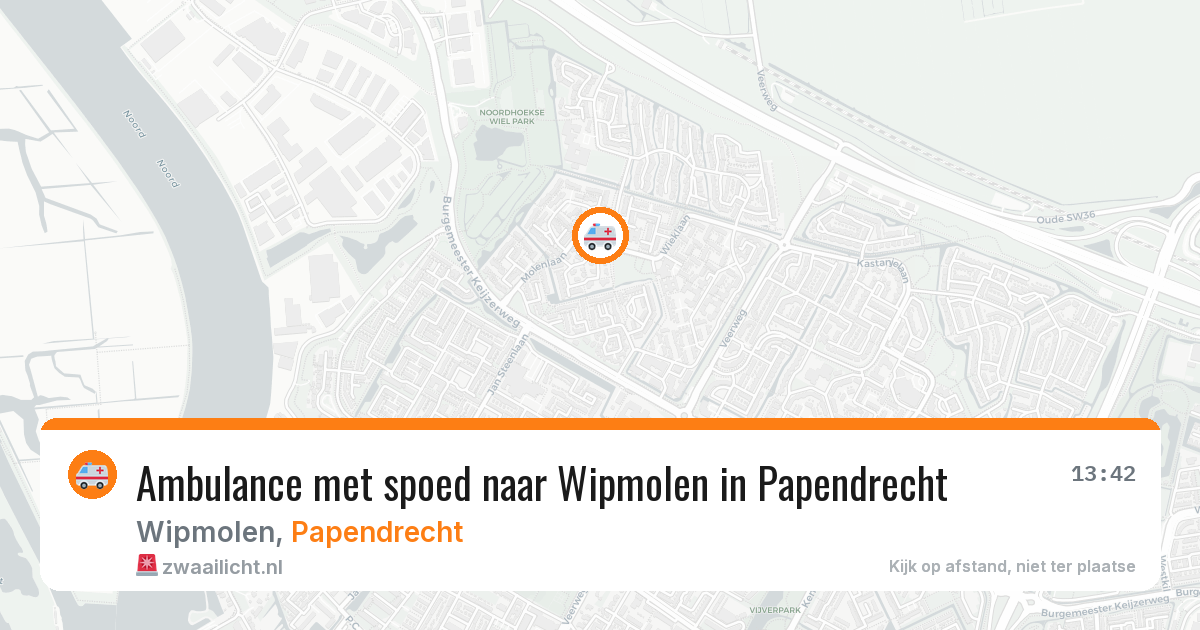Ambulance met spoed naar Wipmolen in Papendrecht — 24 mei 2026