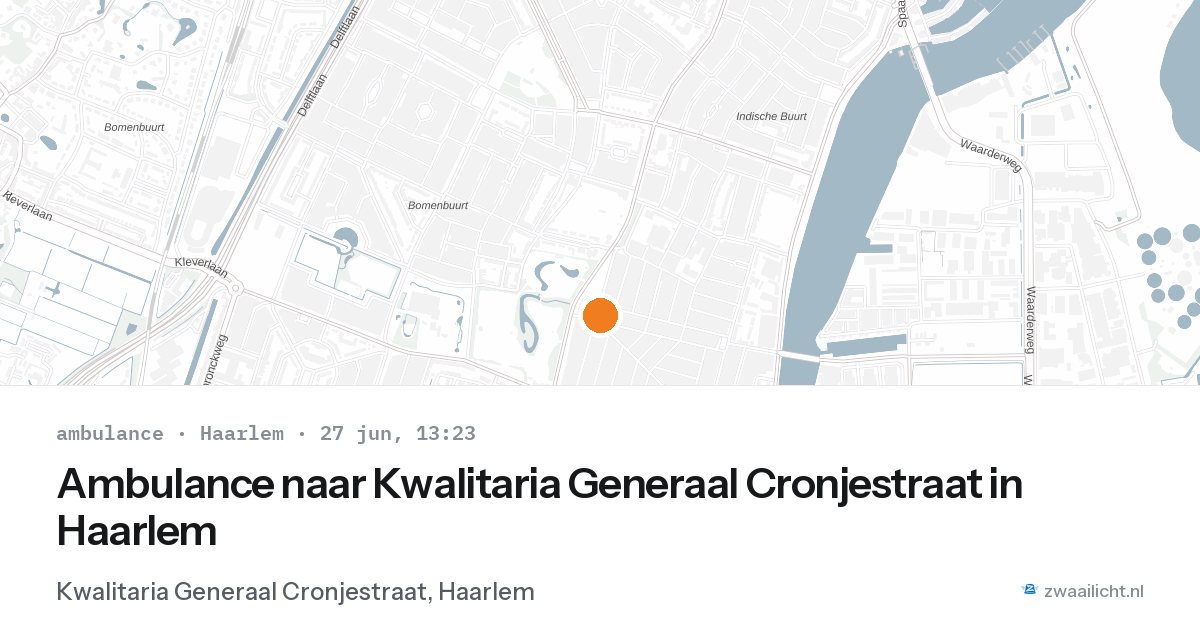 Ambulance naar Kwalitaria Generaal Cronjestraat in Haarlem — 27 jun 2026