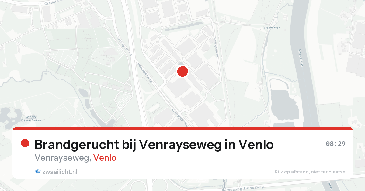 Brandgerucht bij Venrayseweg in Venlo — 19 aug 2026