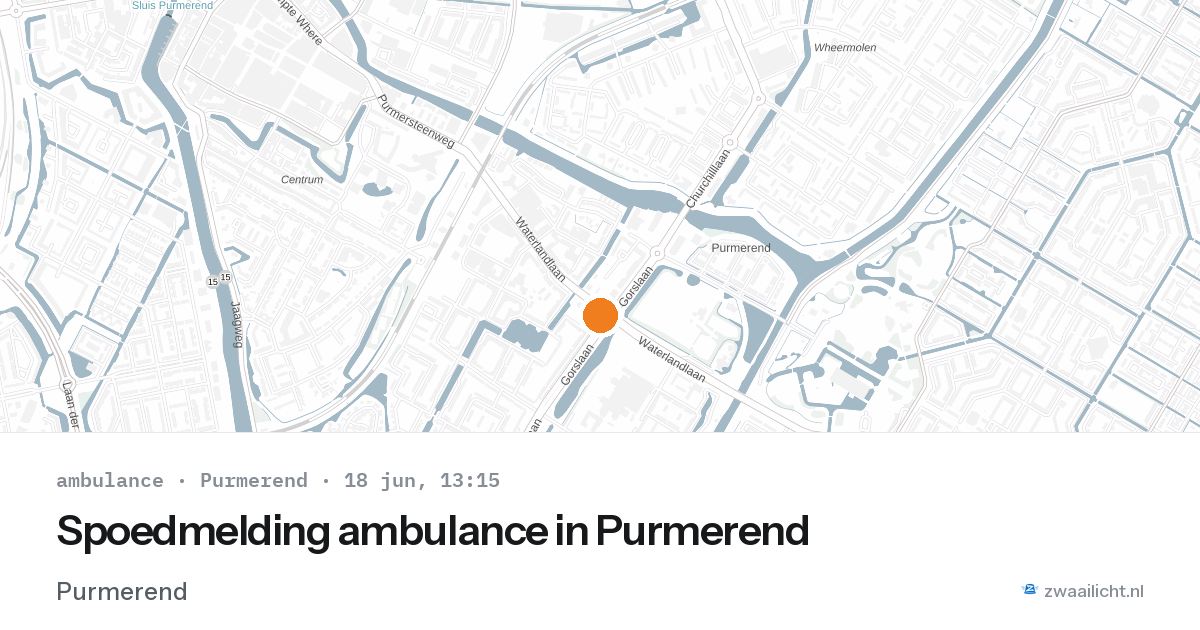 Spoedmelding ambulance in Purmerend — 18 jun 2026